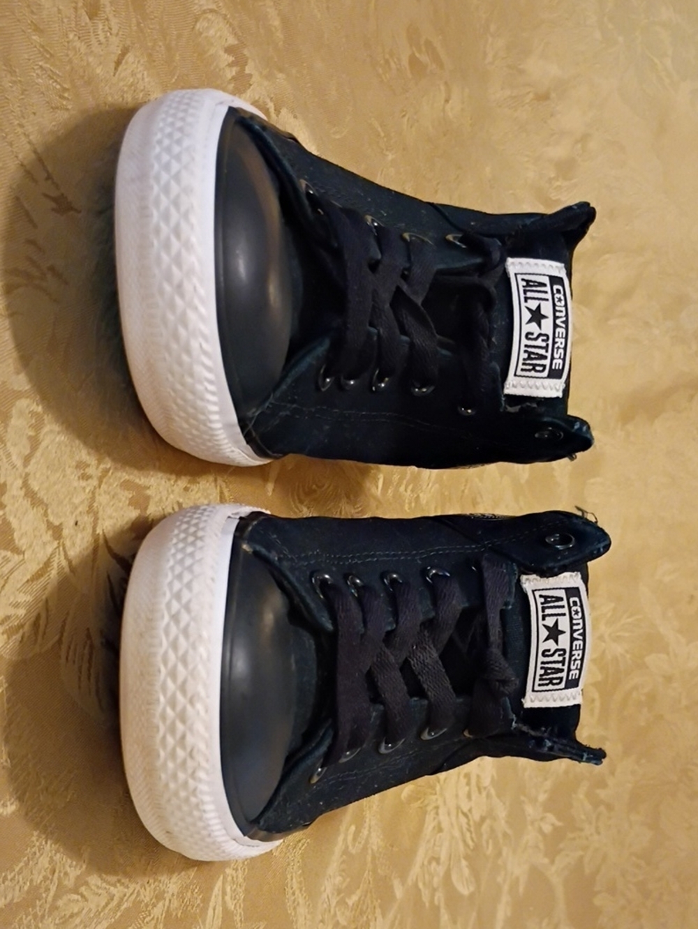 CONVERSE Black High-Top Sneakers with White Sole Women's 8.0 Men's 6.0 - Picture 2 of 9